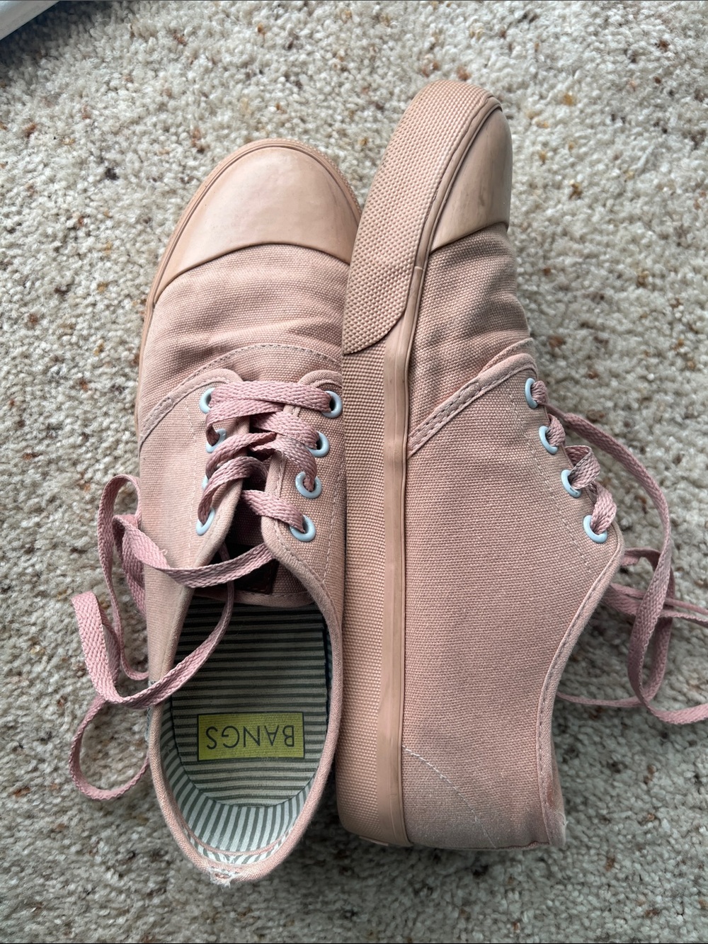 BANGS Women's Dusty Pink Canvas Low-Top Sneakers